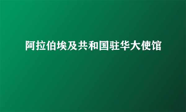 阿拉伯埃及共和国驻华大使馆