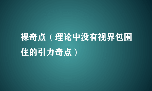 裸奇点（理论中没有视界包围住的引力奇点）