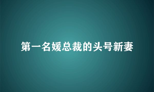 第一名媛总裁的头号新妻