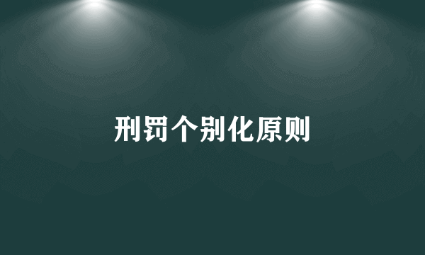 刑罚个别化原则