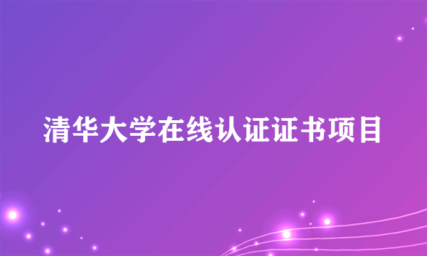 清华大学在线认证证书项目