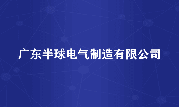 广东半球电气制造有限公司