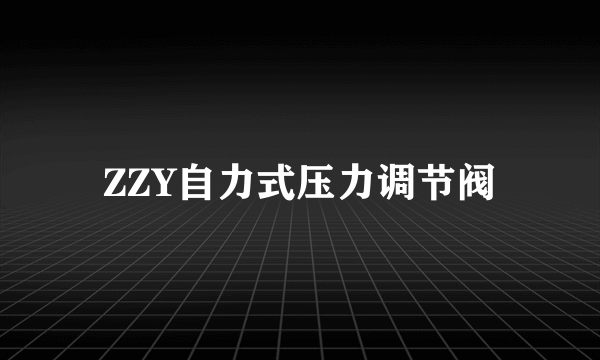 ZZY自力式压力调节阀