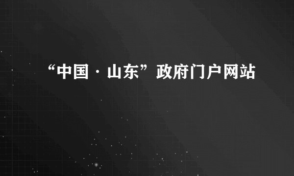 “中国·山东”政府门户网站