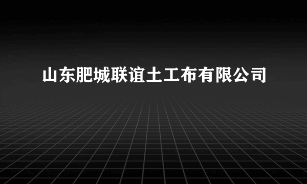 山东肥城联谊土工布有限公司