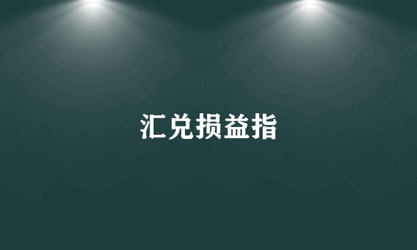 汇兑损益指