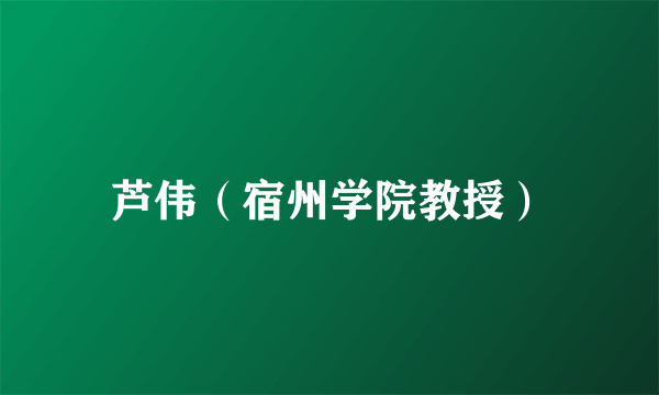 芦伟（宿州学院教授）