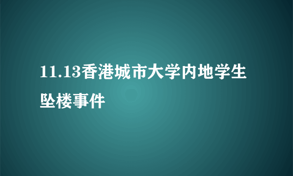 11.13香港城市大学内地学生坠楼事件