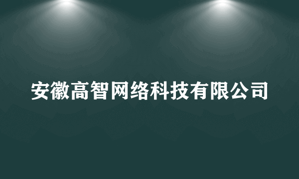 安徽高智网络科技有限公司