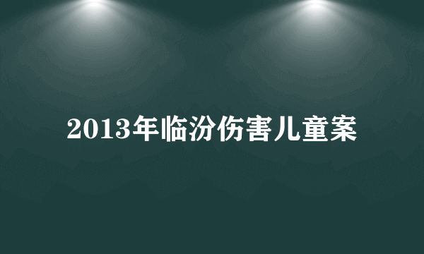 2013年临汾伤害儿童案