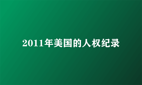 2011年美国的人权纪录