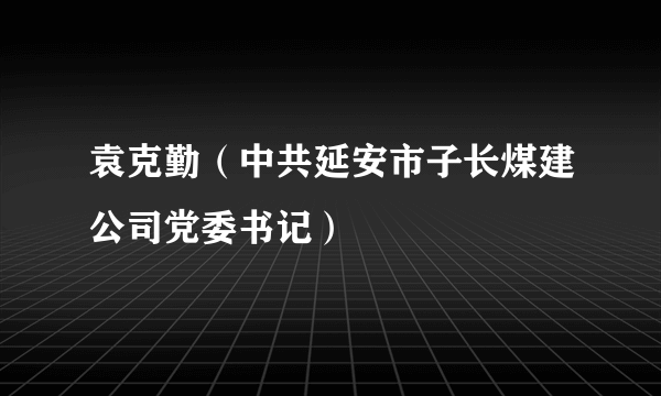 袁克勤（中共延安市子长煤建公司党委书记）