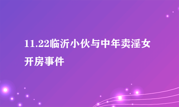 11.22临沂小伙与中年卖淫女开房事件