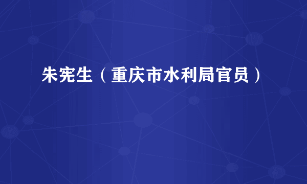 朱宪生（重庆市水利局官员）