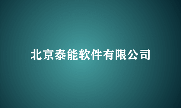 北京泰能软件有限公司