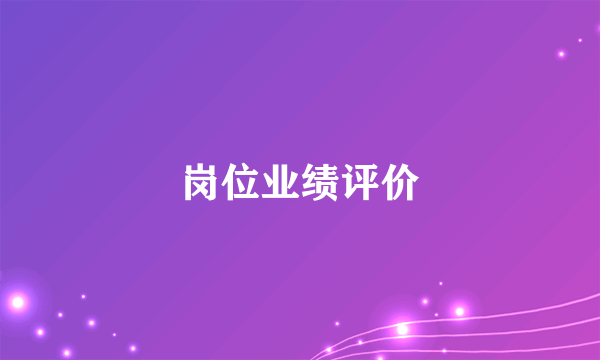 岗位业绩评价