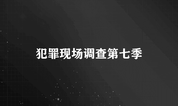 犯罪现场调查第七季