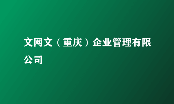 文网文（重庆）企业管理有限公司