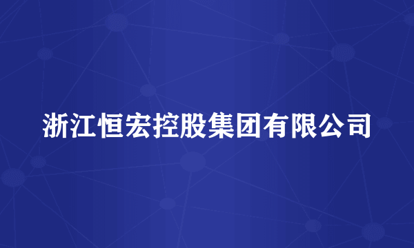 浙江恒宏控股集团有限公司