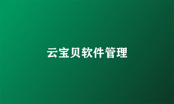 云宝贝软件管理