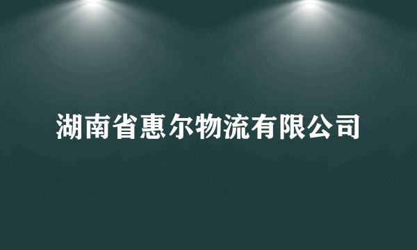 湖南省惠尔物流有限公司