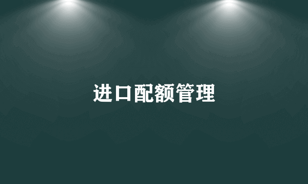 进口配额管理
