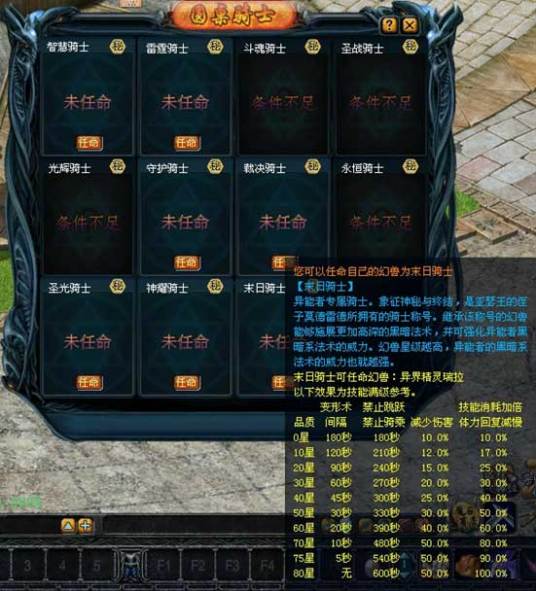 末日骑士（是网络游戏《魔域》里圆桌骑士的一种类型）