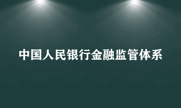 中国人民银行金融监管体系