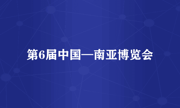 第6届中国—南亚博览会