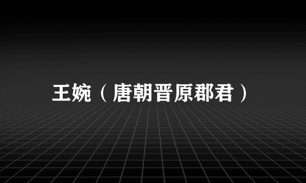 王婉（唐朝晋原郡君）