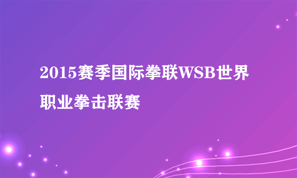 2015赛季国际拳联WSB世界职业拳击联赛