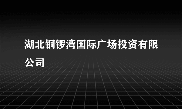 湖北铜锣湾国际广场投资有限公司