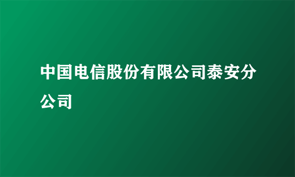 中国电信股份有限公司泰安分公司