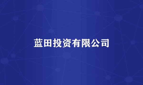 蓝田投资有限公司