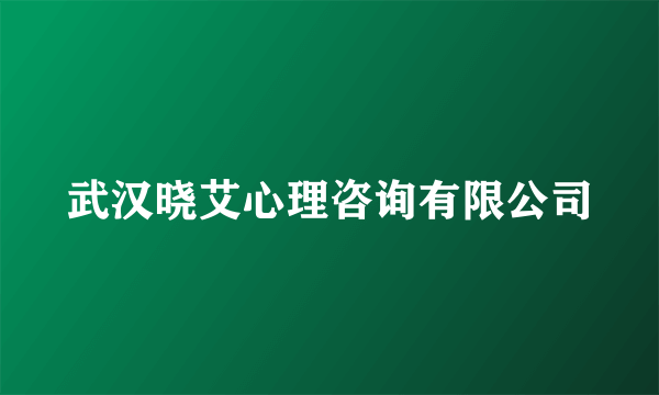 武汉晓艾心理咨询有限公司