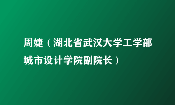 周婕（湖北省武汉大学工学部城市设计学院副院长）