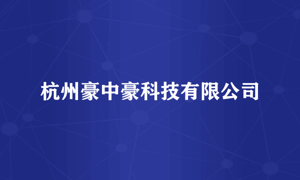杭州豪中豪科技有限公司