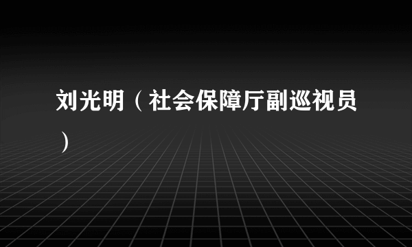 刘光明（社会保障厅副巡视员）