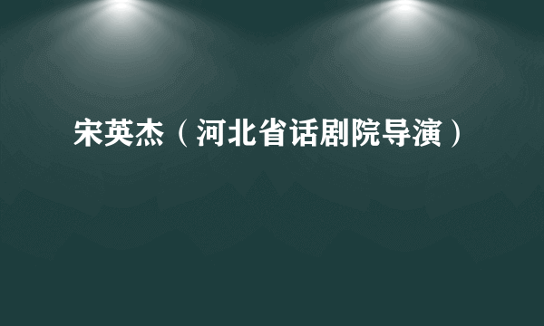 宋英杰（河北省话剧院导演）