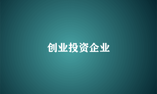 创业投资企业