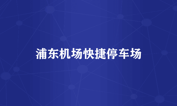 浦东机场快捷停车场