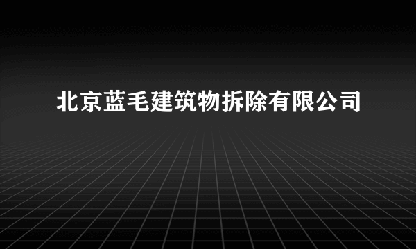 北京蓝毛建筑物拆除有限公司