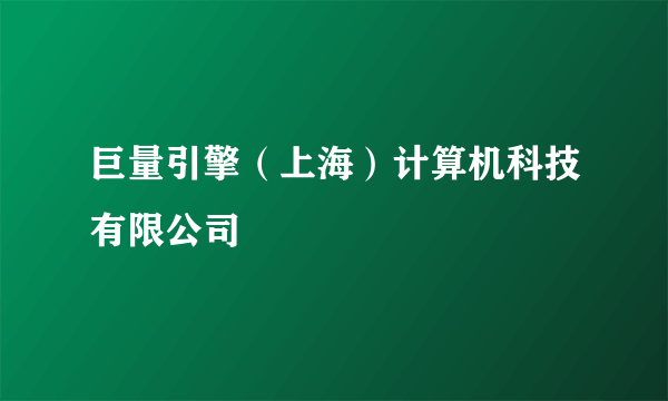 巨量引擎（上海）计算机科技有限公司