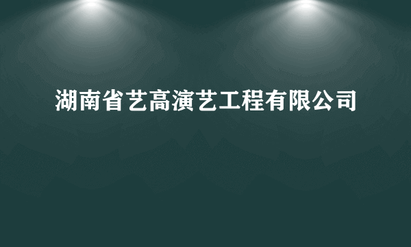 湖南省艺高演艺工程有限公司