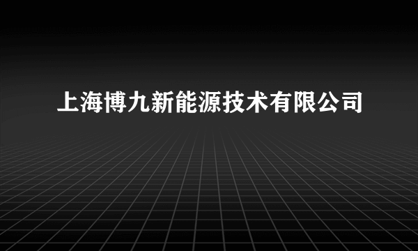 上海博九新能源技术有限公司