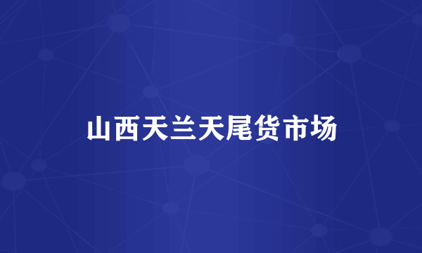 山西天兰天尾货市场