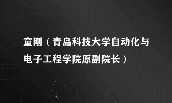 童刚（青岛科技大学自动化与电子工程学院原副院长）