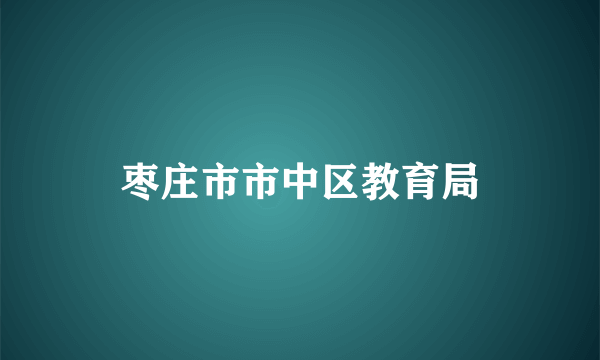 枣庄市市中区教育局