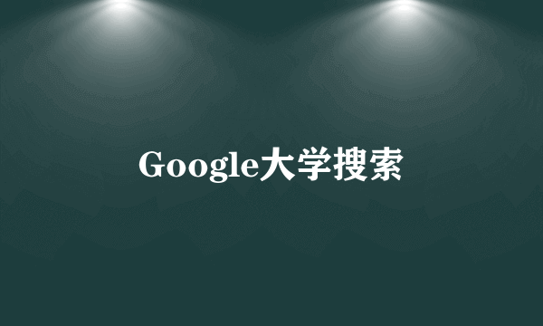Google大学搜索