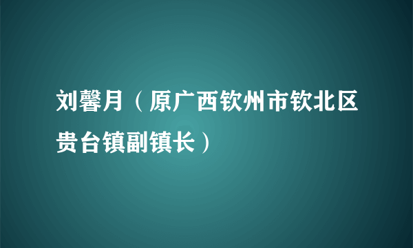 刘馨月（原广西钦州市钦北区贵台镇副镇长）